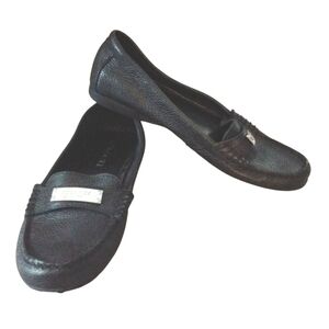 COACH Fredrica Black Leather Loafers Driving Moccasins Women's 6.5 B